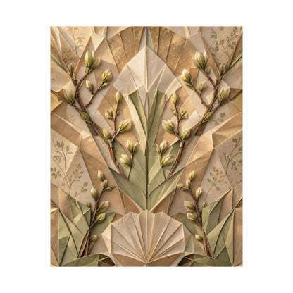 Paper Fold Japanese Pattern Wall Art Print | Warm Japandi Art