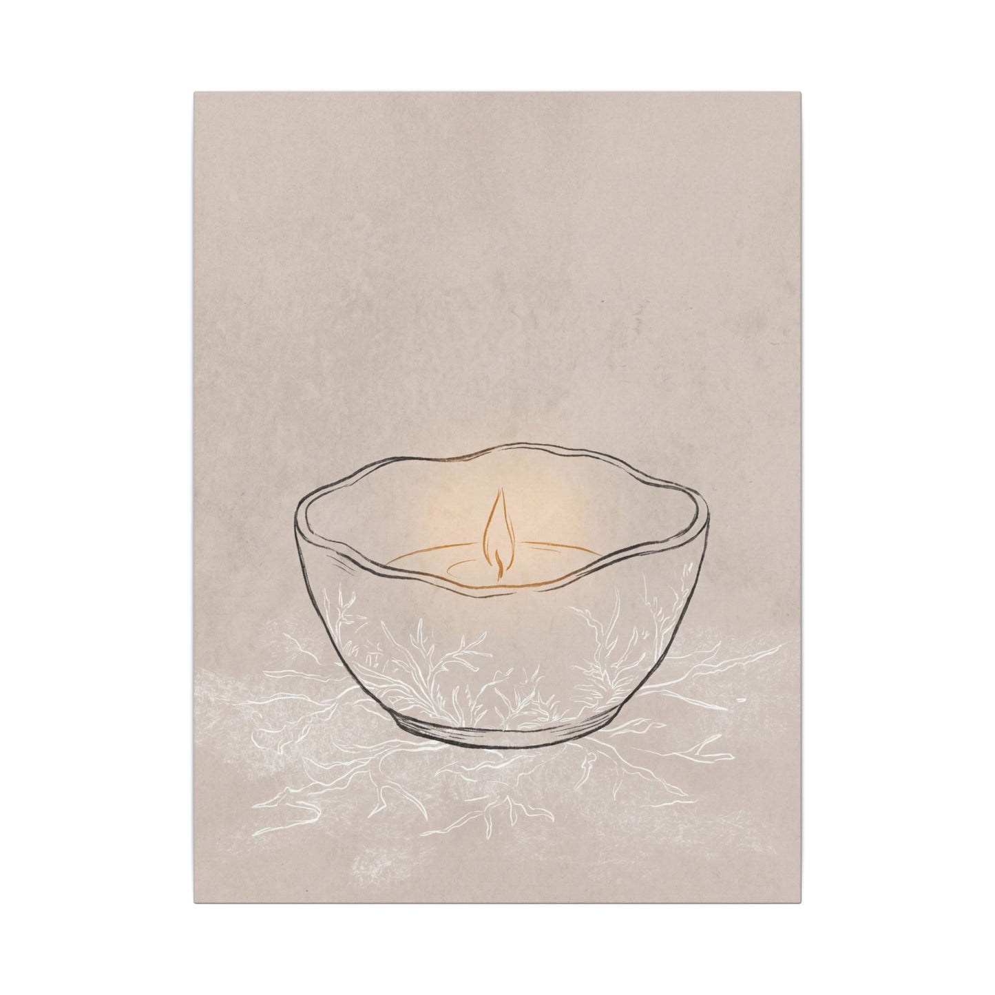 Ceramic Bowl Minimal Line Canvas Art | Neutral Japandi Art