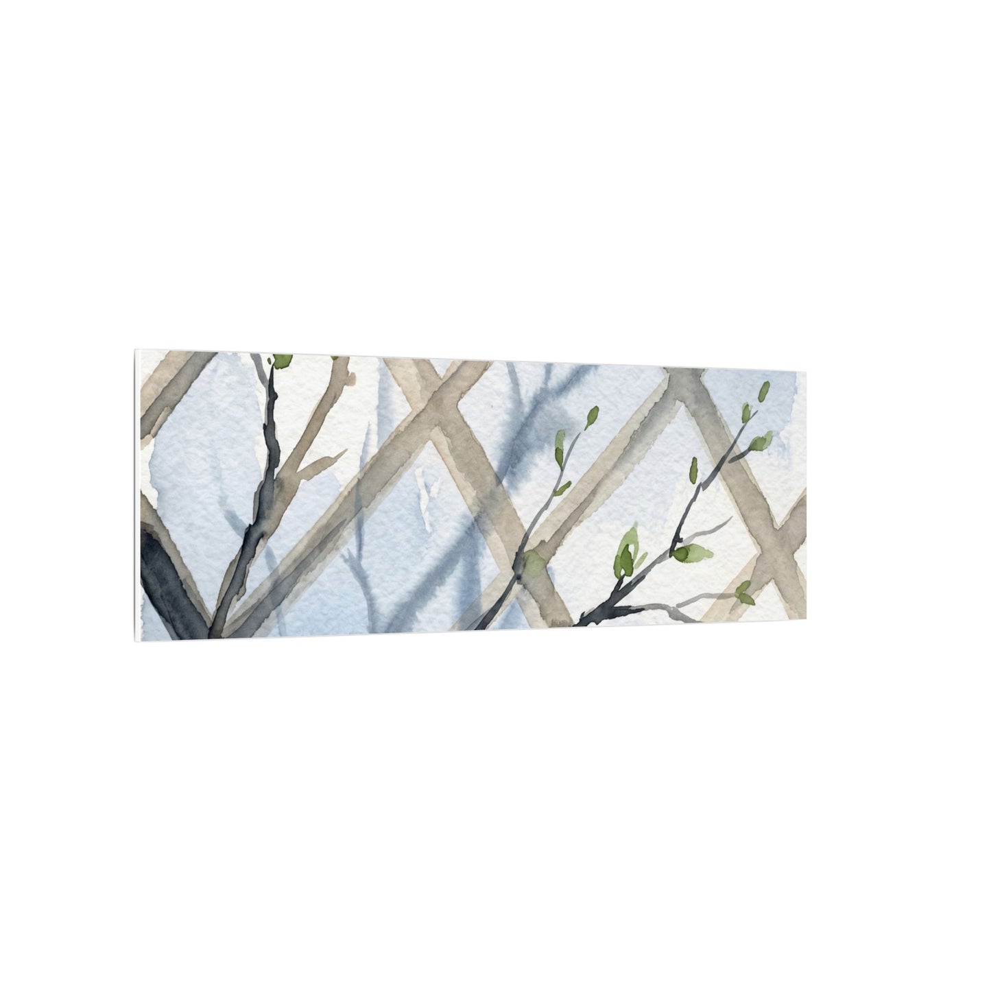 Shoji Screen Canvas Art | Spring Japandi Watercolor Art