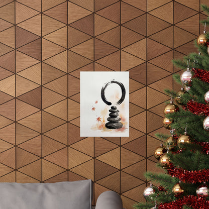 Tranquil River Stones Wall Art Print - Enso Zen