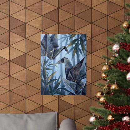 Summer Paper Fold Crackle Gold Wall Art Print | Philosophical Decor