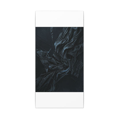Dark Japandi Silk Drape in Moonlight | Moody Minimal Canvas Art