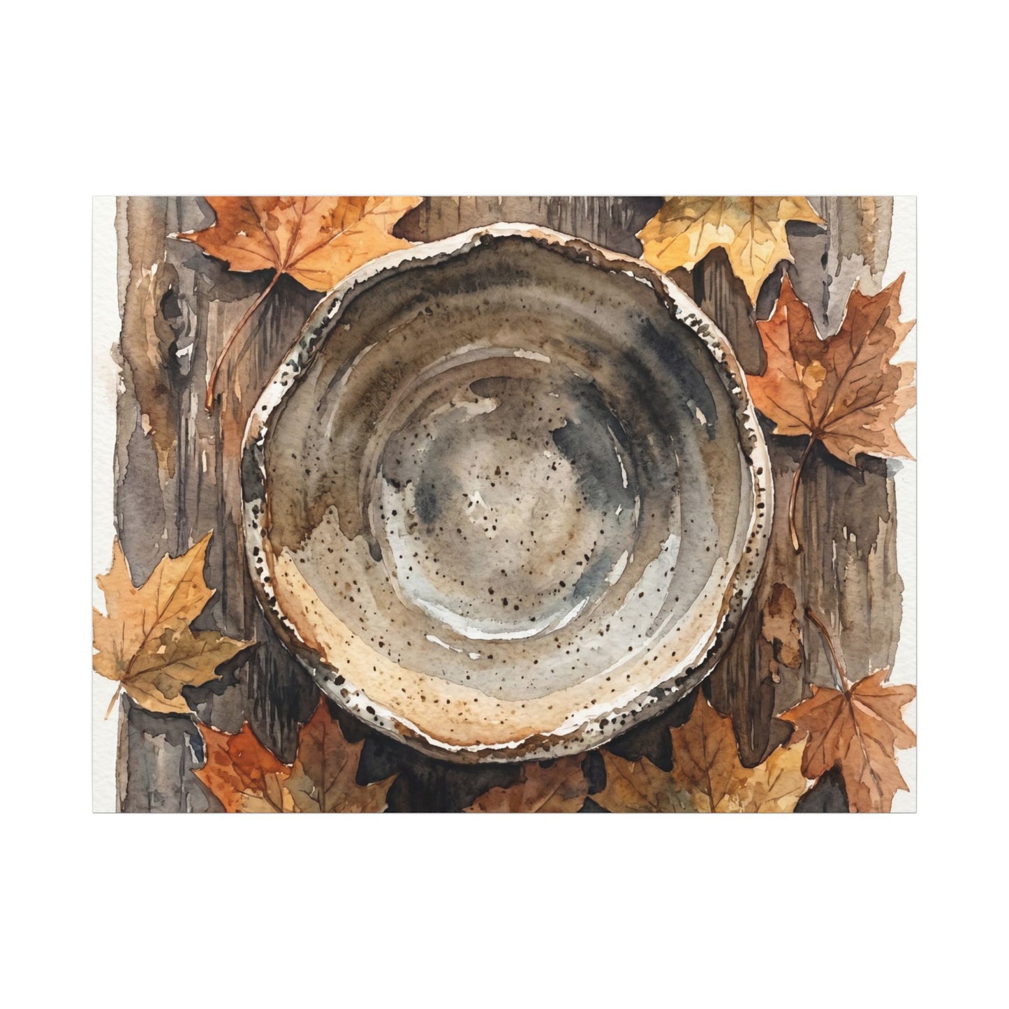 Ma Ceramic Bowl Canvas Art - Japandi Watercolor