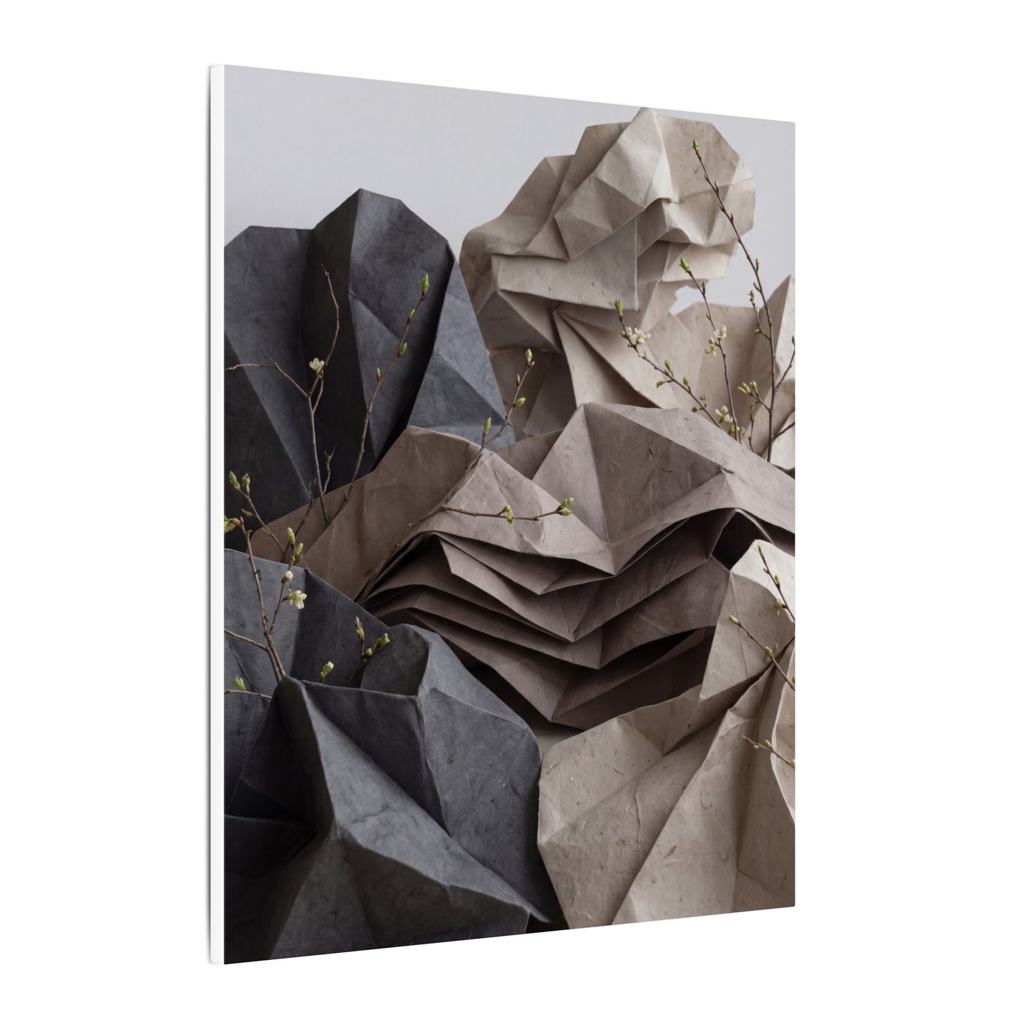Neutral Paper Fold Canvas Art - Texture Japandi