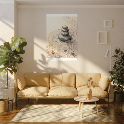 River Stones Spring Canvas Art | Zen Serene Design