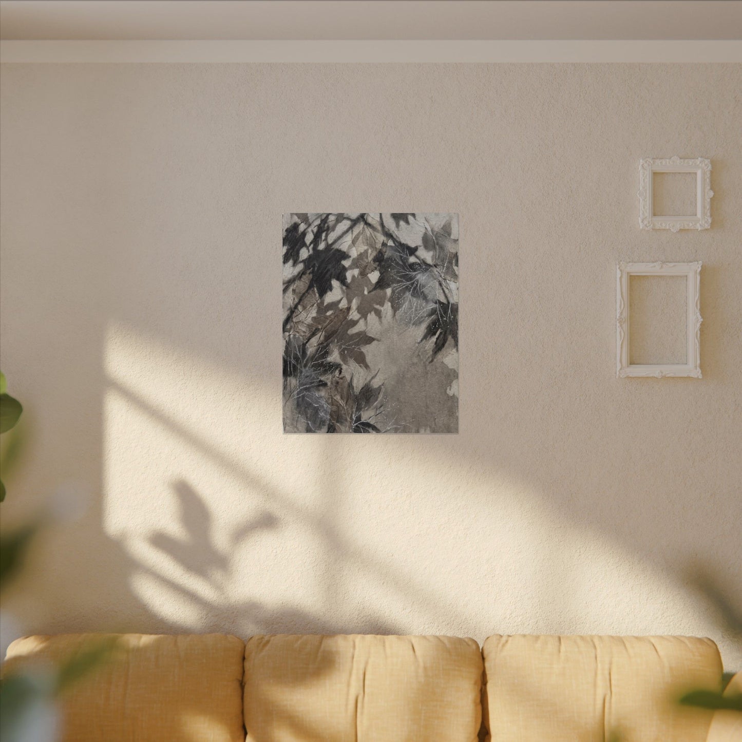 Shadow Play Texture Canvas Art | Cozy Japandi Art