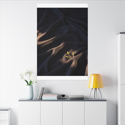 Silk Drape Shadow Zen Canvas Art | Luxurious Dark Japandi Art