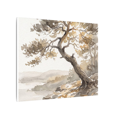 Pine Tree Watercolor Canvas Art | Elegant Japandi Art