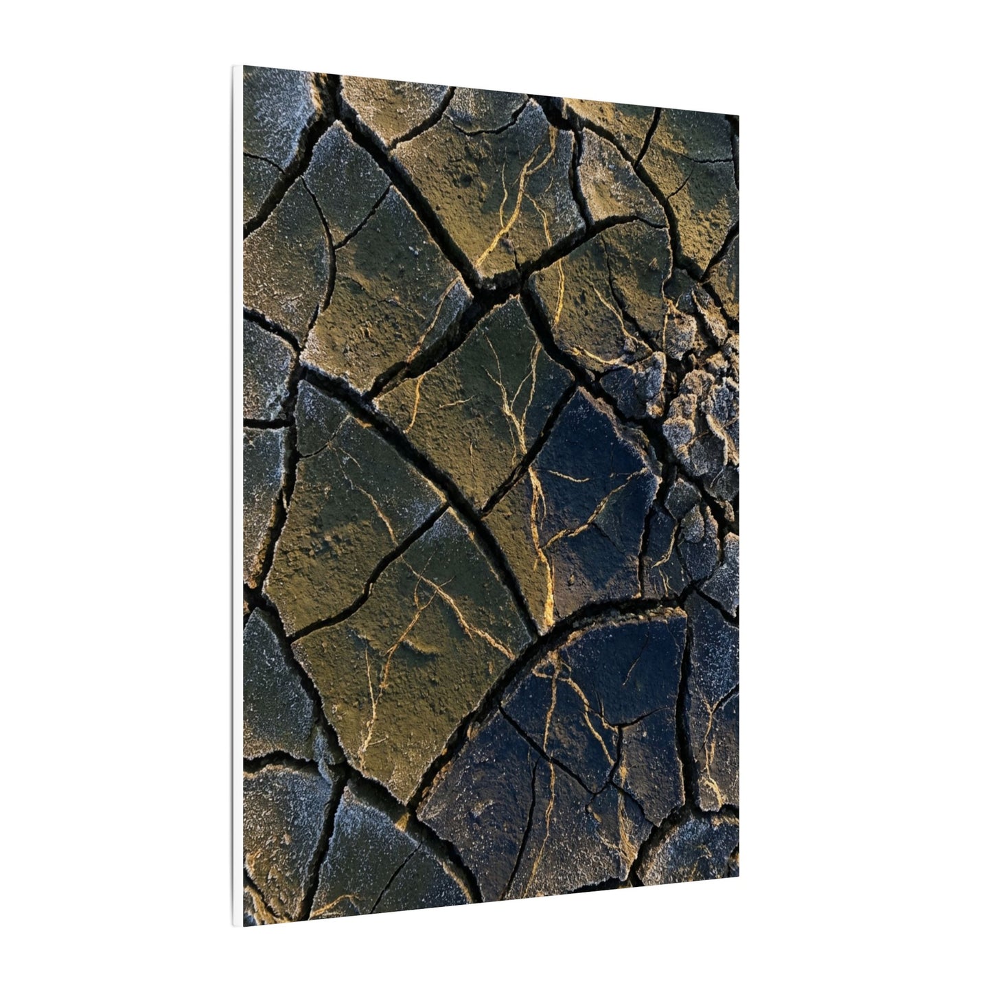 Winter Cracked Earth Moody Minimal Canvas Art | Atmospheric Decor