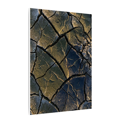 Winter Cracked Earth Moody Minimal Canvas Art | Atmospheric Decor