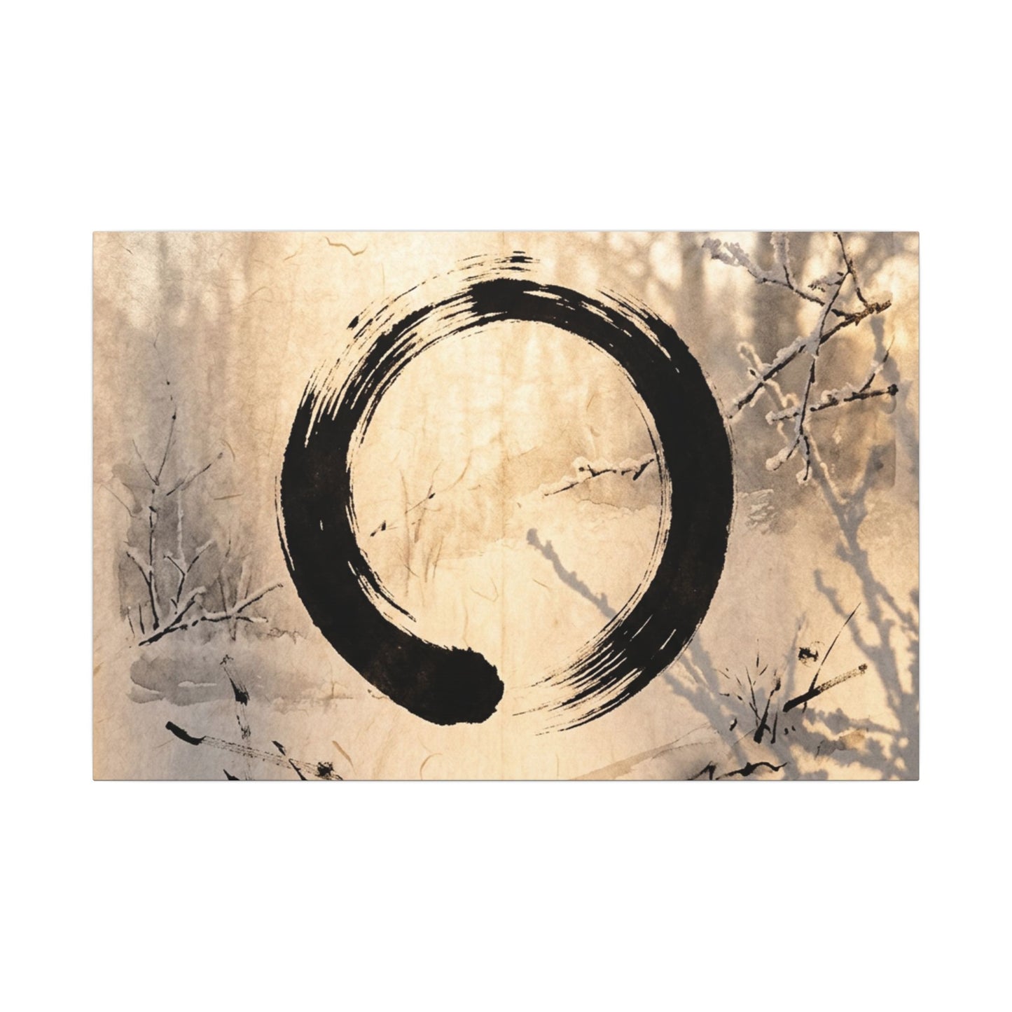 Shoji Screen Enso Canvas Art | Contemplative Zen Art Art Print