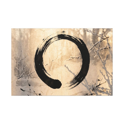 Shoji Screen Enso Canvas Art | Contemplative Zen Art Art Print