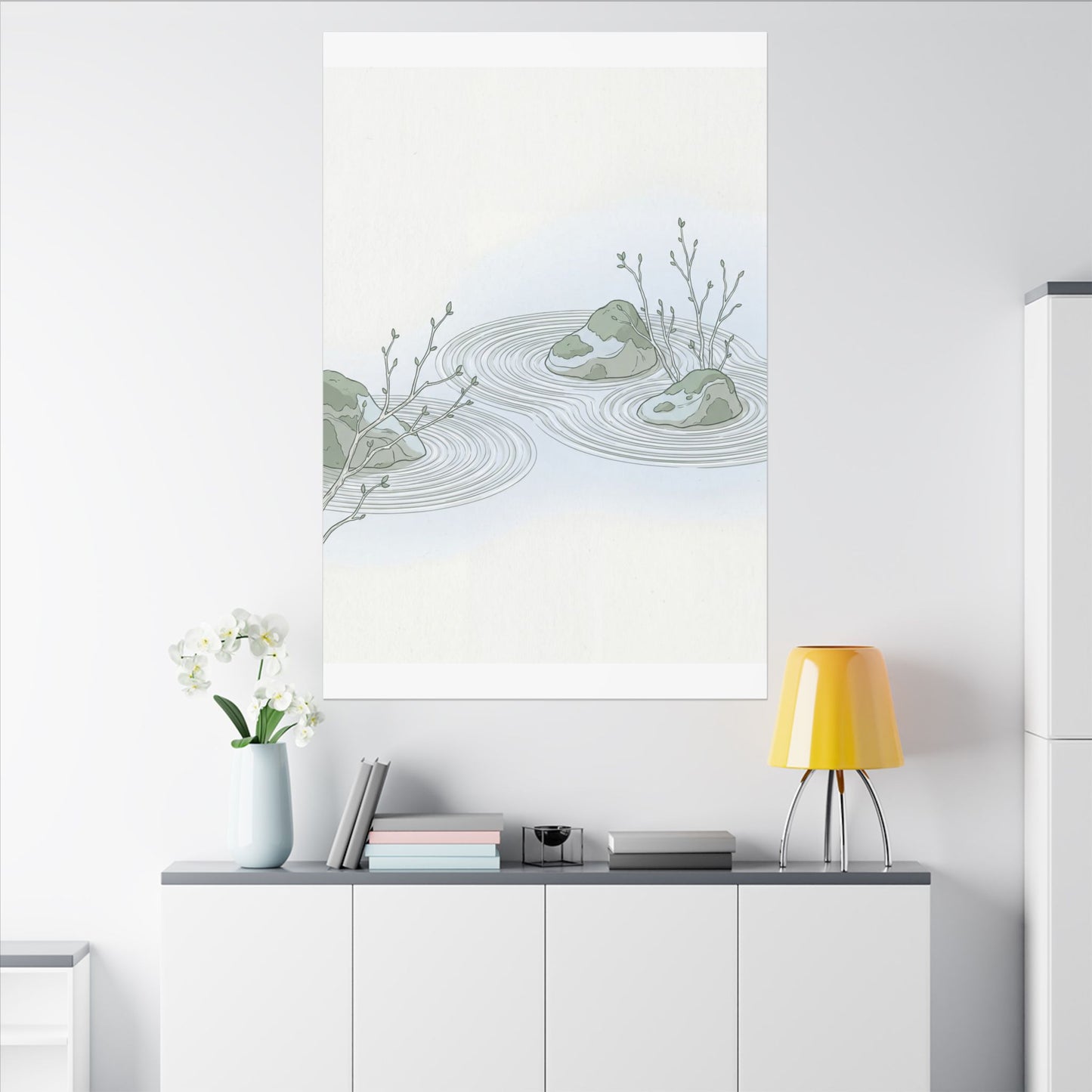 Moonlight Rock Garden Canvas Art - Japandi Ma