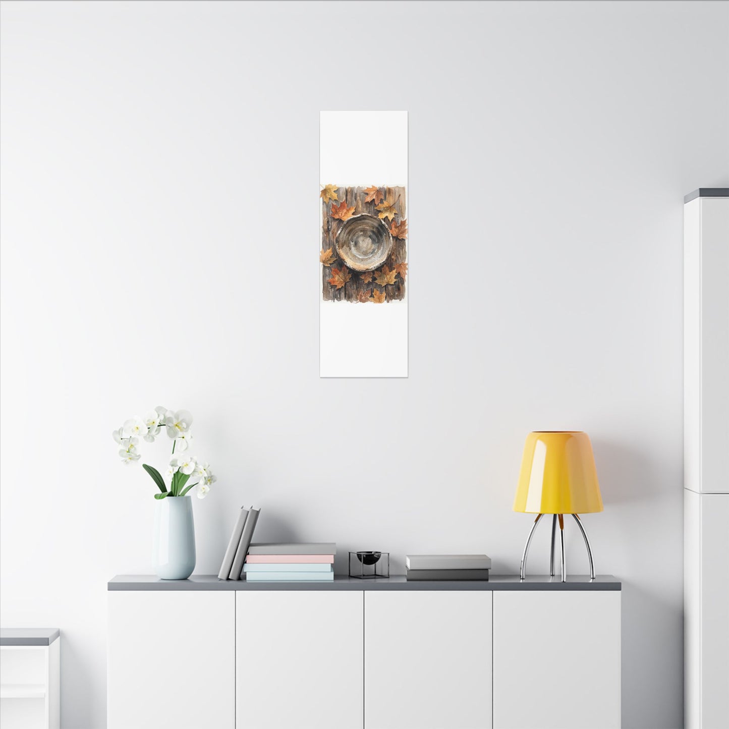 Ma Ceramic Bowl Canvas Art - Japandi Watercolor