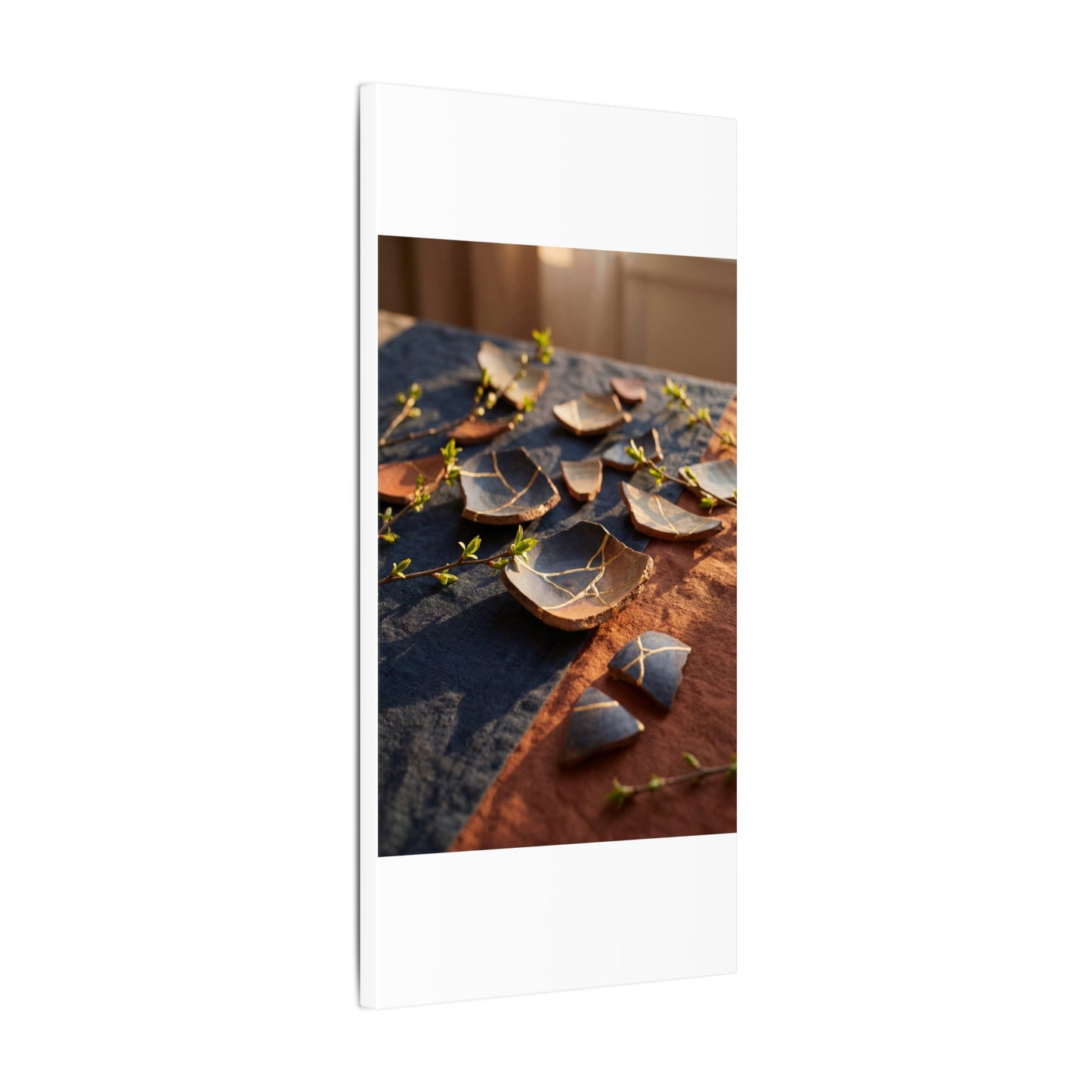 Spring Broken Pottery Gold Vein Canvas Art | Philosophical Decor