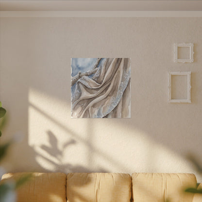 Silk Drape Winter Canvas Art | Japandi Cozy Design