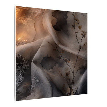 Japandi Silk Drape in Candlelight | Watercolor Canvas Art