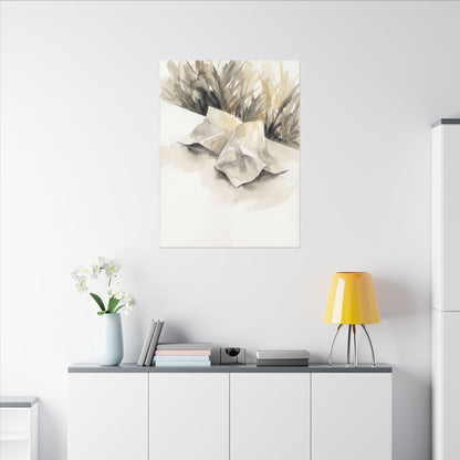 Paper Fold Watercolor Canvas Art | Warm Japandi Art