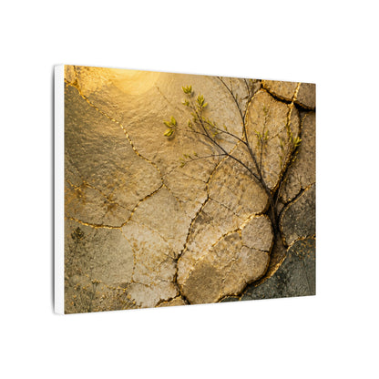 Cracked Earth Spring Canvas Art | Japandi Warm Design