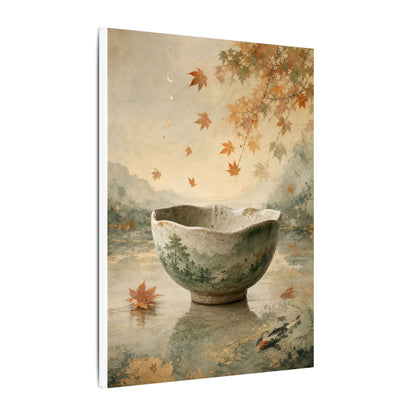 Autumn Ceramic Bowl Watercolor Canvas Art | Cozy Decor