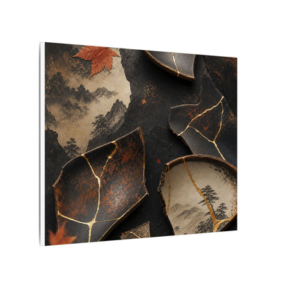 Broken Pottery Gold Vein Canvas Art | Philosophical Kintsugi Art