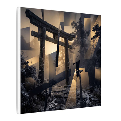 Winter Torii Gate Moody Minimal Canvas Art | Bold Decor