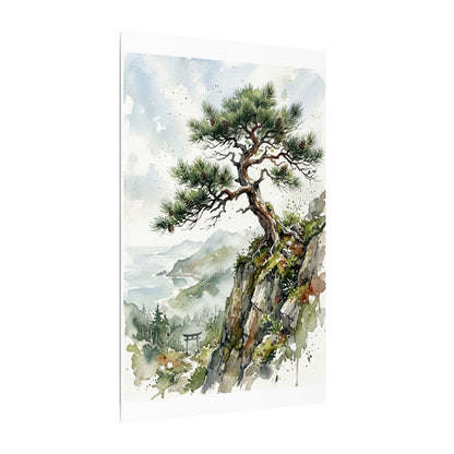 Pine Tree Spring Canvas Art | Japandi Neutral Design
