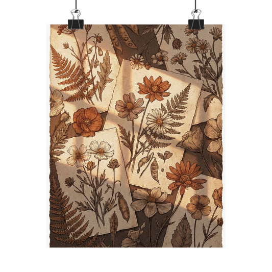 Fukinsei Dried Flowers Wall Art Print - Cottagecore Vintage Botanical