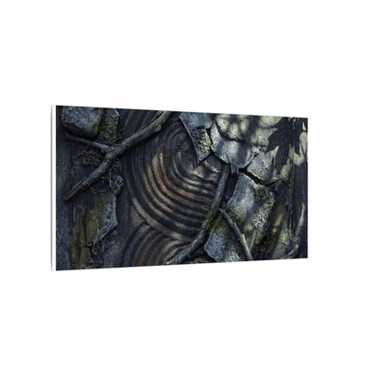 Rock Garden Canvas Art | Winter Dark Japandi Dark Texture Art