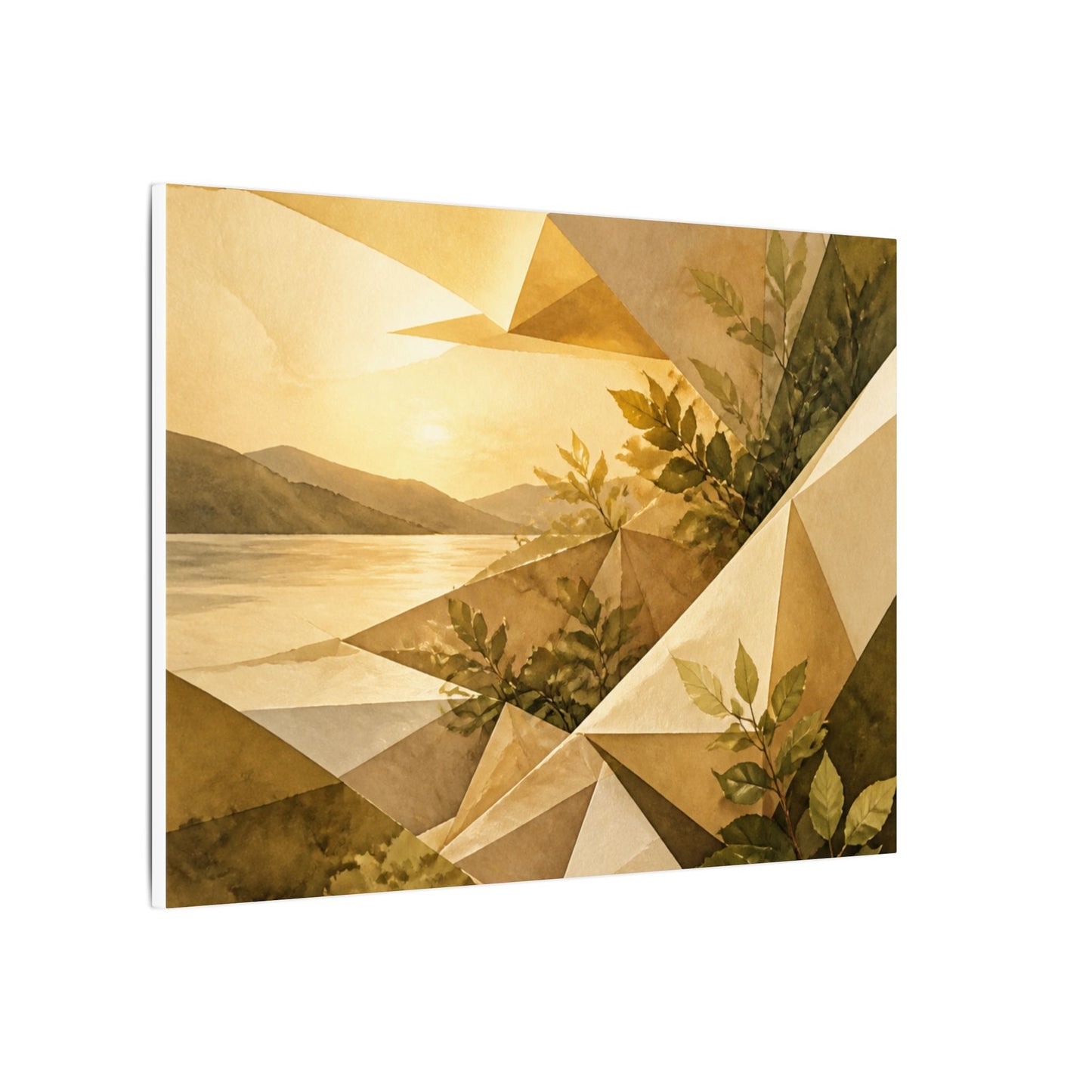 Golden Hour Paper Fold Canvas Art - Japandi Ma