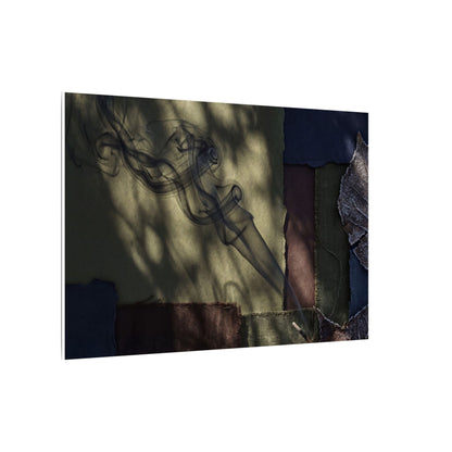 Ma Incense Smoke Canvas Art - Dark Japandi Dark Texture