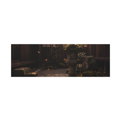 Seijaku Stone Lantern Canvas Art - Dark Japandi Shadow Zen
