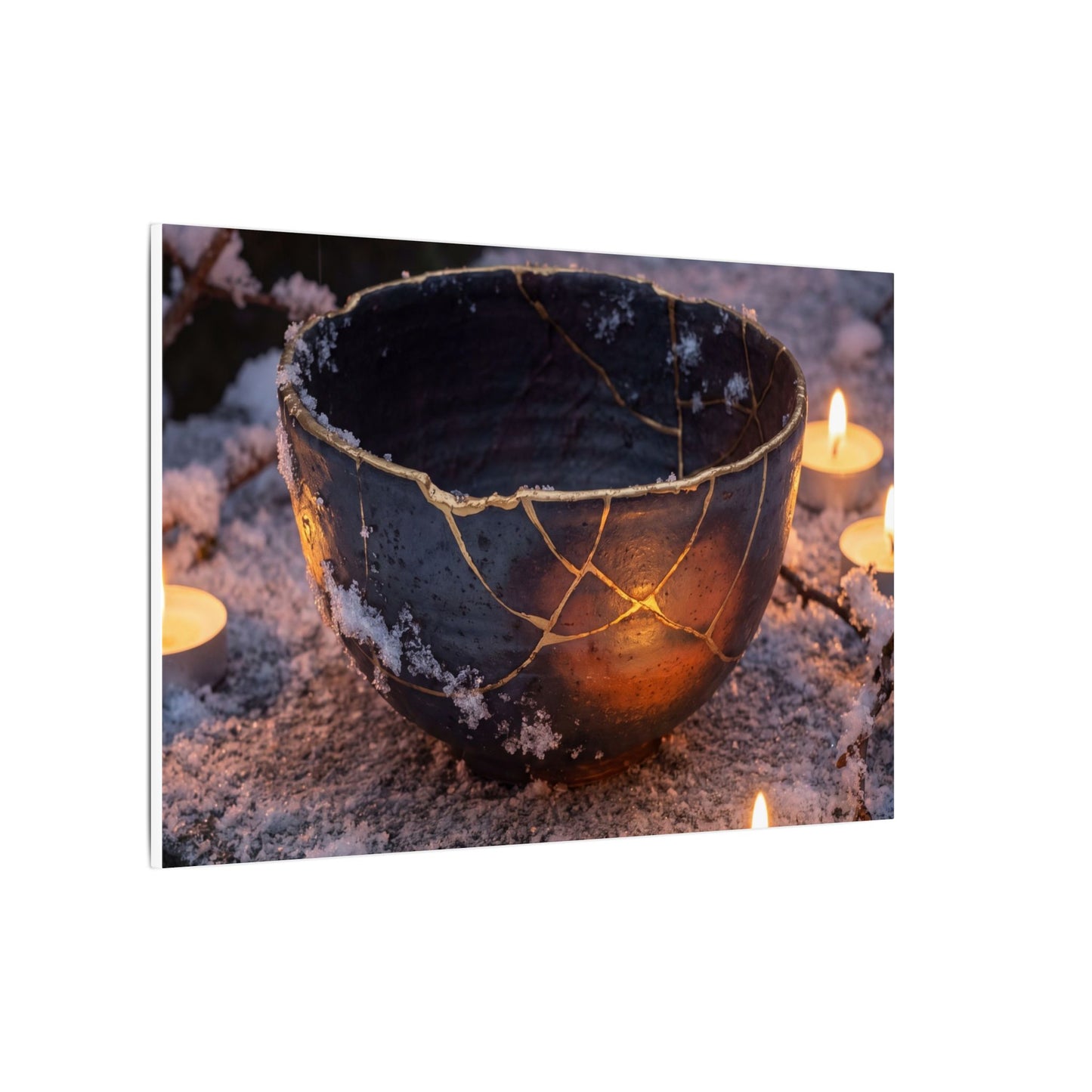 Ceramic Bowl Gold Repair Canvas Art | Beautiful Kintsugi Art