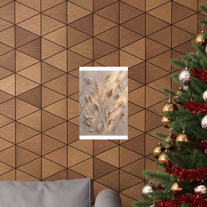 Dried Flowers Winter Wall Art Print | Japandi Earthy Design