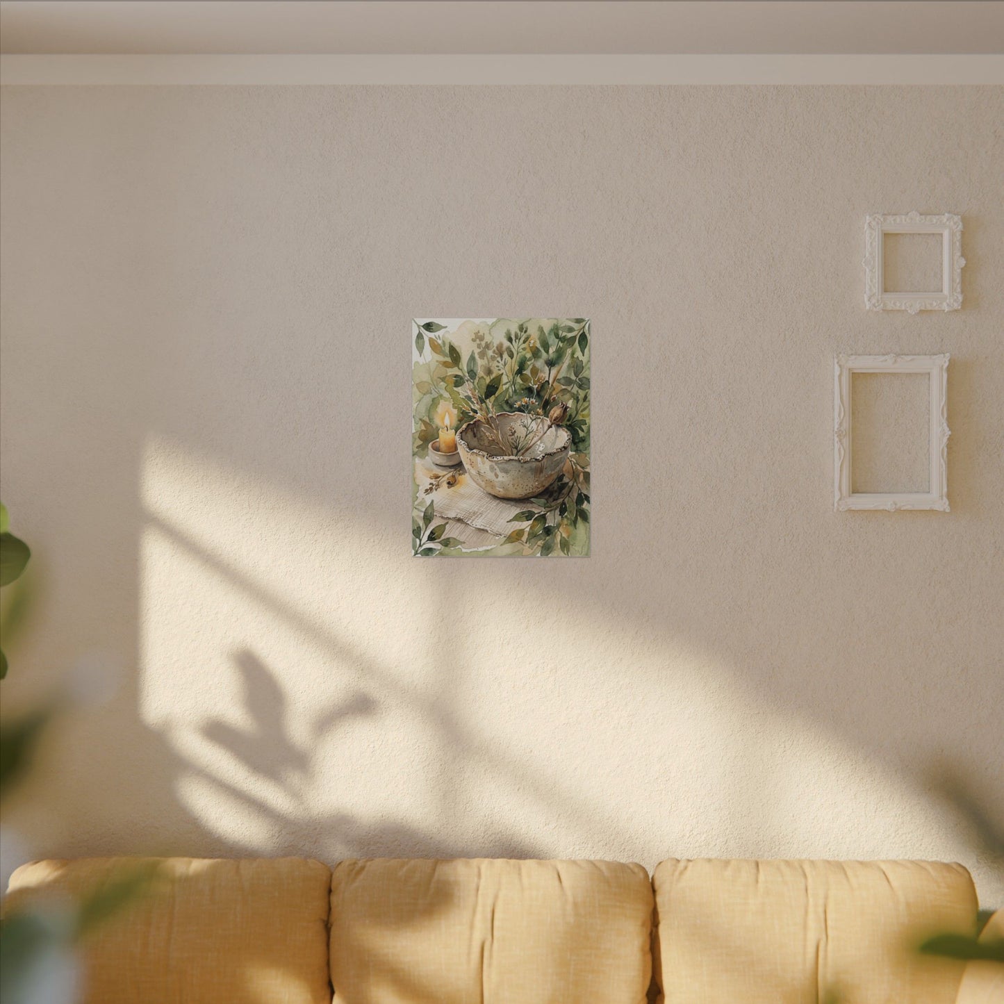 Ceramic Bowl Summer Canvas Art | Japandi Elegant Design