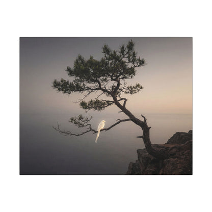 Dawn Pine Tree Canvas Art - Dark Japandi Datsuzoku Art Print