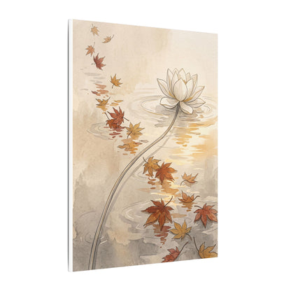 Lotus Flower Canvas Art | Autumn Japandi Minimal Line Art