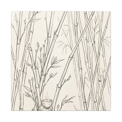 Candlelight Bamboo Grove Canvas Art - Japandi Fukinsei
