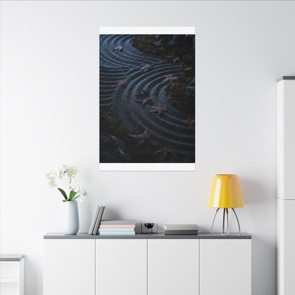 Rock Garden Canvas Art | Autumn Dark Japandi Dark Texture Art