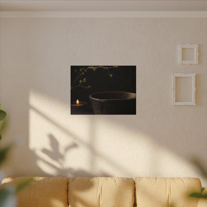Moody Ceramic Bowl Canvas Art - Shadow Zen Dark Japandi