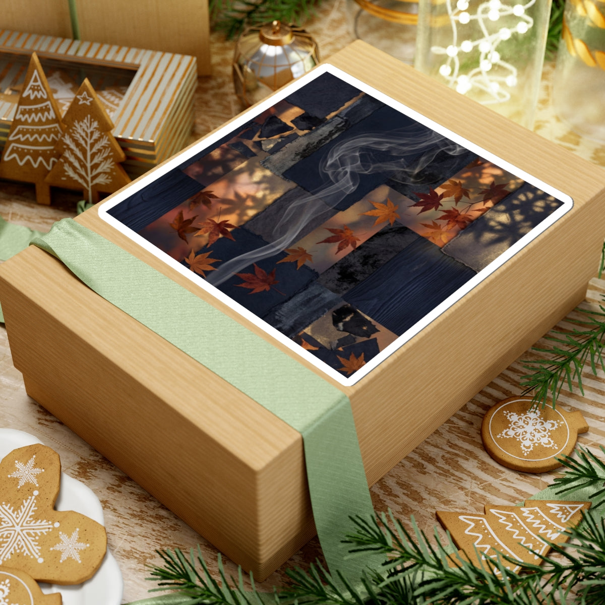 Dappled Incense Smoke Sticker - Dark Japandi Seijaku Art Print