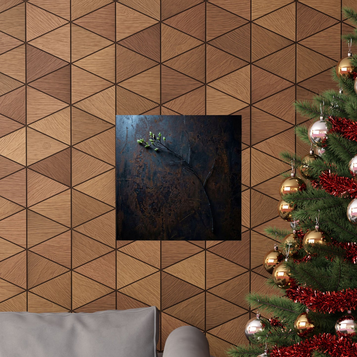 Rust Patina Spring Wall Art Print | Dark Japandi Sophisticated Design