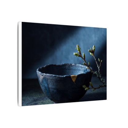 Ceramic Bowl Shadow Zen Canvas Art | Sophisticated Dark Japandi Art