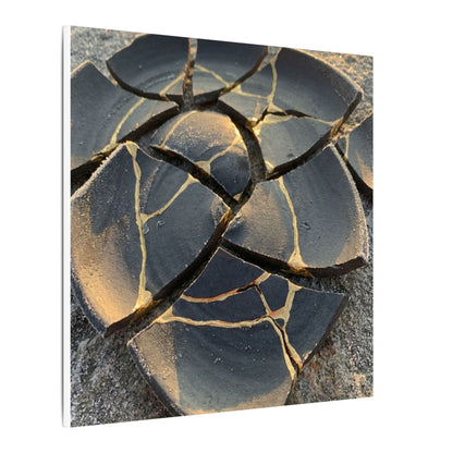 Broken Pottery Winter Canvas Art | Kintsugi Resilient Design