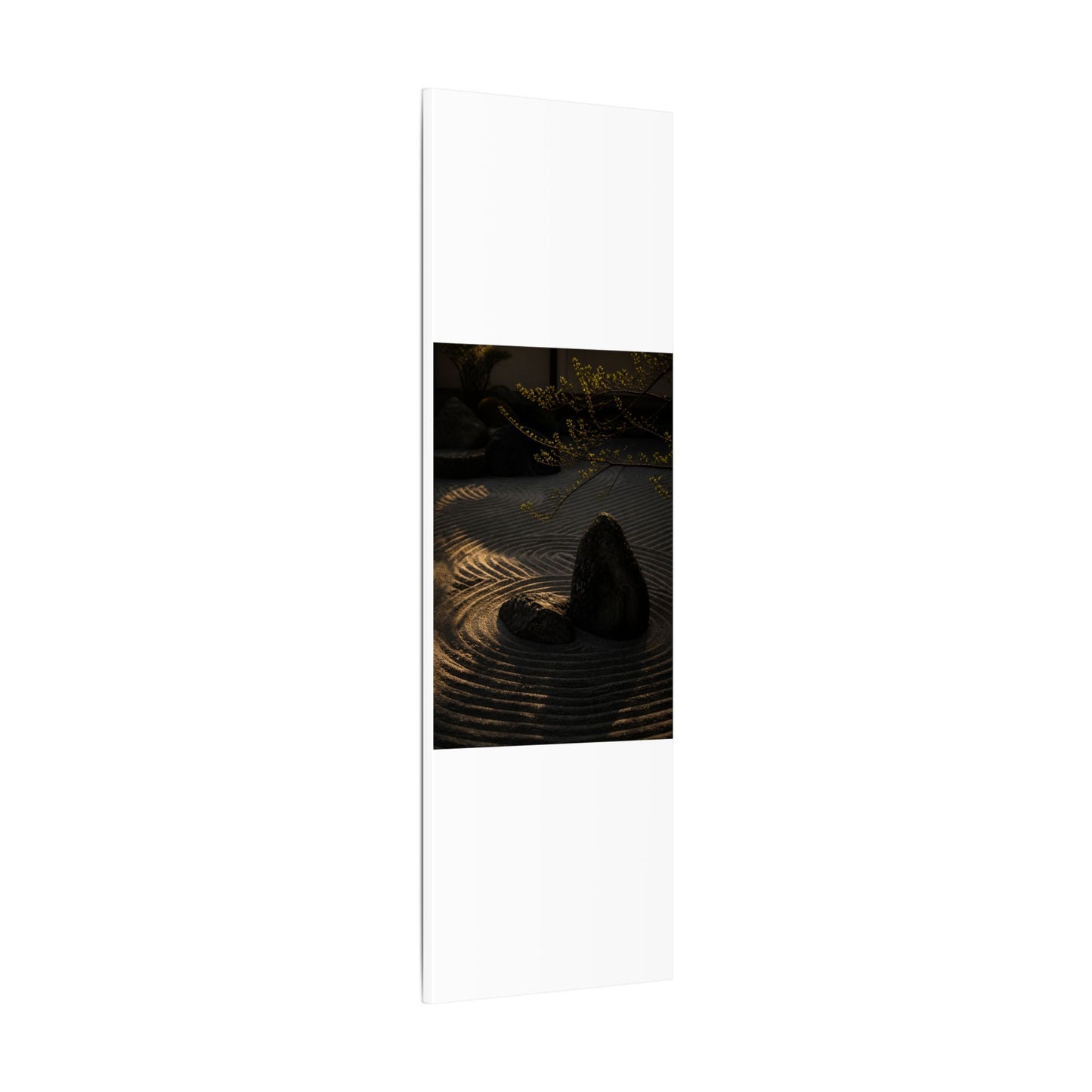 Ma Rock Garden Canvas Art - Dark Japandi Shadow Zen