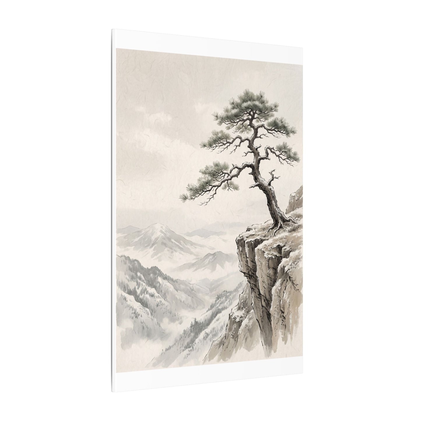 Seijaku Pine Tree Canvas Art - Japandi Japanese Pattern