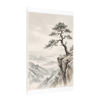 Seijaku Pine Tree Canvas Art - Japandi Japanese Pattern
