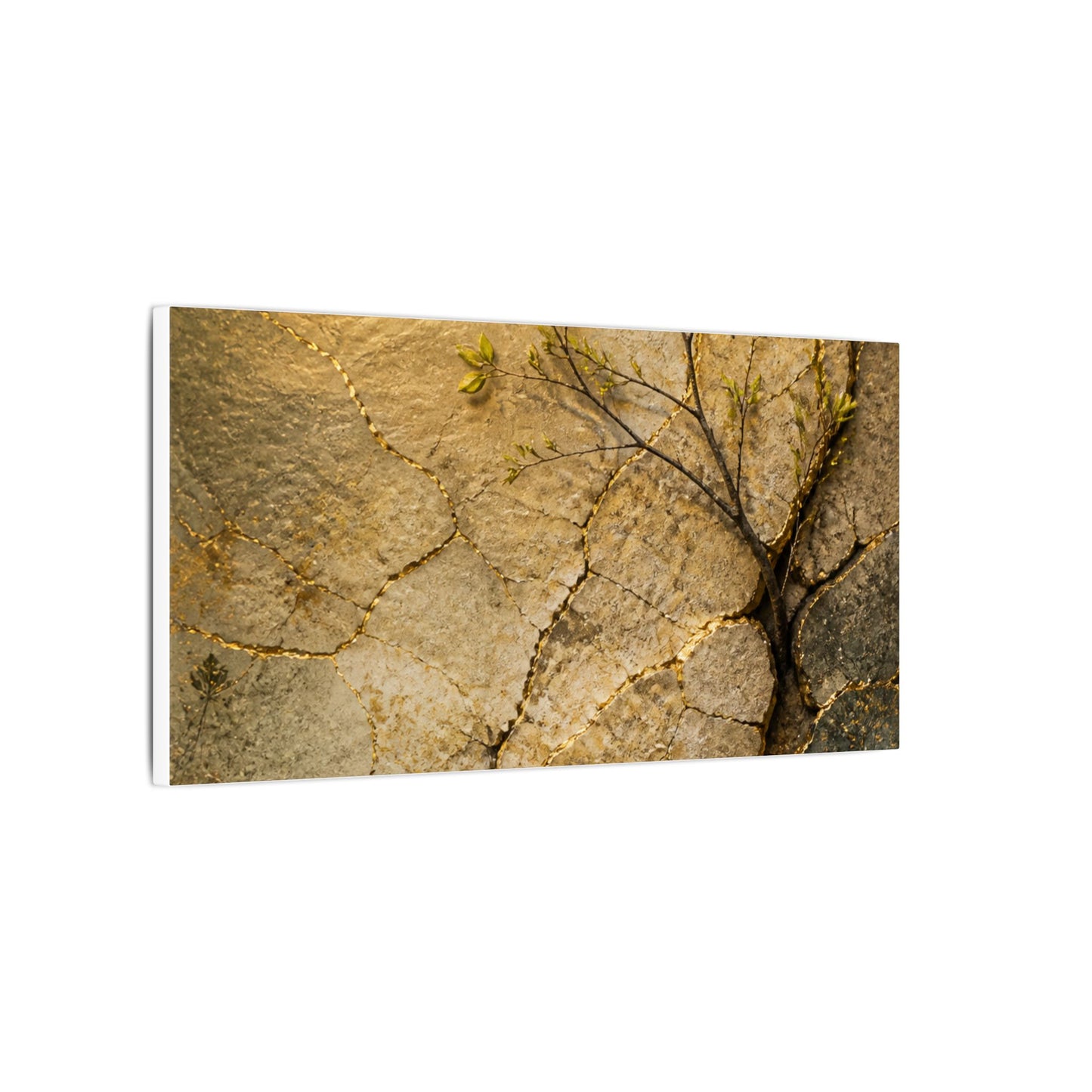 Cracked Earth Spring Canvas Art | Japandi Warm Design