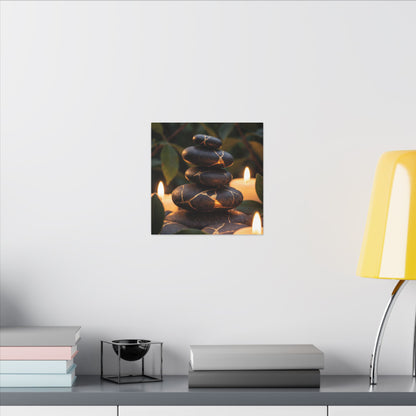 Summer River Stones Gold Vein Canvas Art | Philosophical Decor