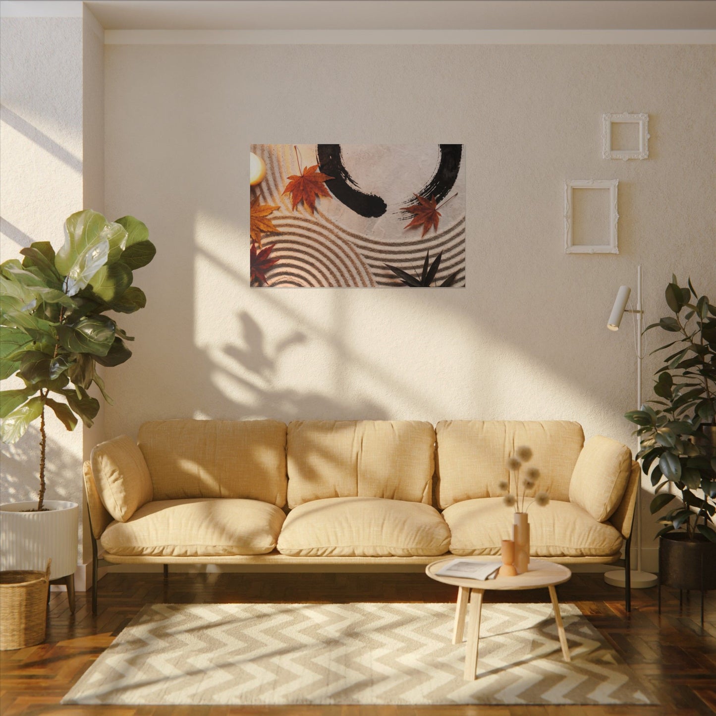 Tranquil Rock Garden Canvas Art - Enso Zen